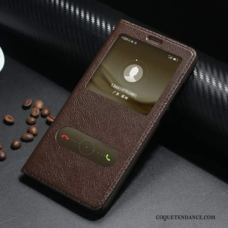 Huawei Mate 9 Coque Housse De Téléphone Vin Rouge Cuir Protection