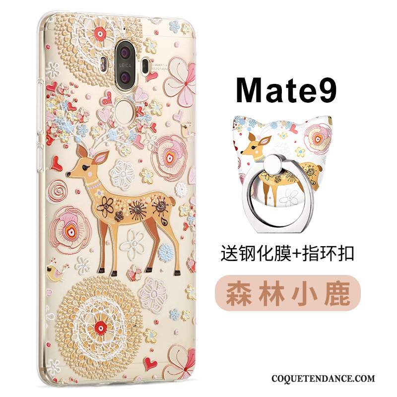 Huawei Mate 9 Coque Protection Rose Silicone Créatif Fluide Doux