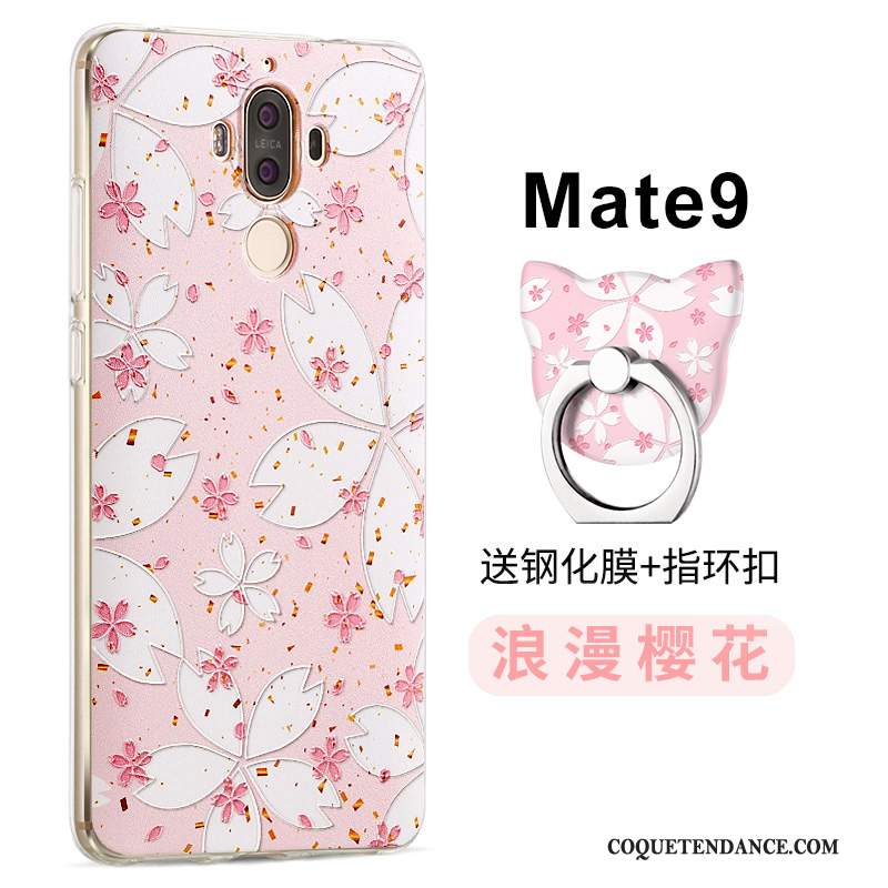 Huawei Mate 9 Coque Protection Rose Silicone Créatif Fluide Doux