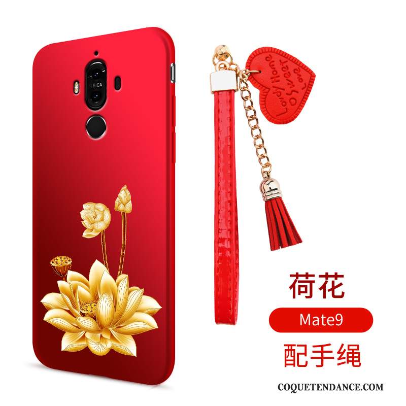 Huawei Mate 9 Coque Rouge De Téléphone Étui Silicone Fluide Doux
