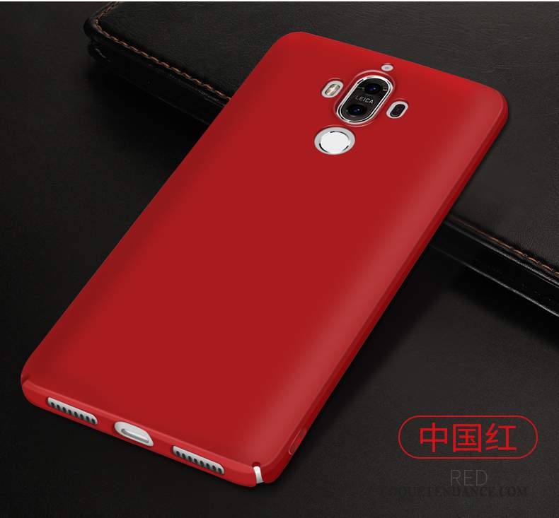 Huawei Mate 9 Coque Rouge Étui Tout Compris Délavé En Daim