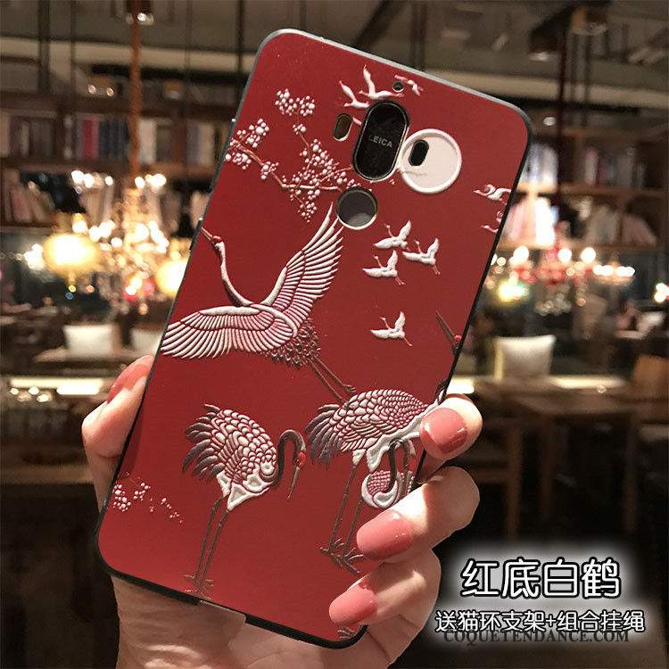 Huawei Mate 9 Coque Étui De Téléphone Bleu Marin Rouge Ornements Suspendus