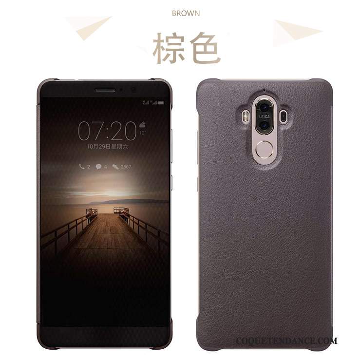 Huawei Mate 9 Coque Étui En Cuir Cuir Véritable Incassable Rose Protection