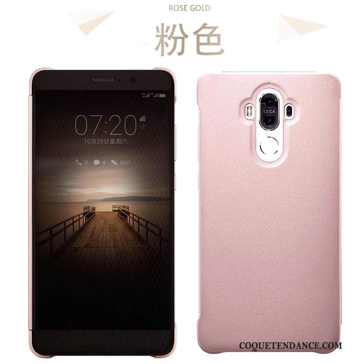 Huawei Mate 9 Coque Étui En Cuir Cuir Véritable Incassable Rose Protection