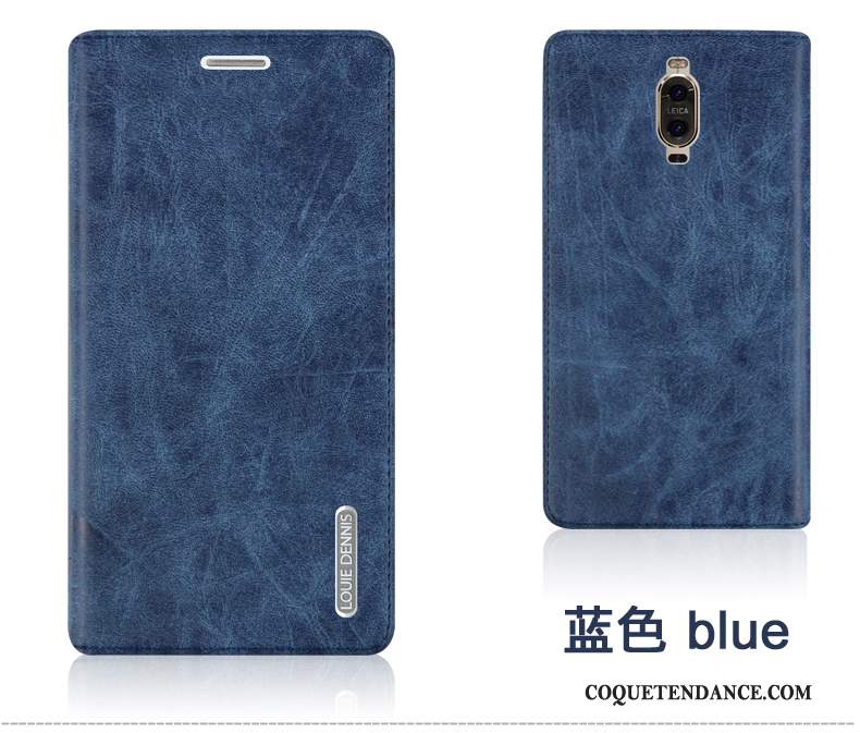 Huawei Mate 9 Pro Coque Clamshell Étui En Cuir De Téléphone Bleu Marin