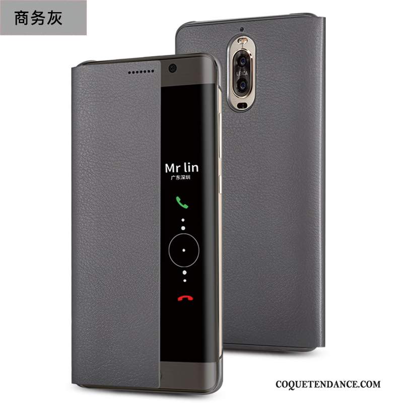 Huawei Mate 9 Pro Coque De Téléphone Incassable Or Étui En Cuir Clamshell
