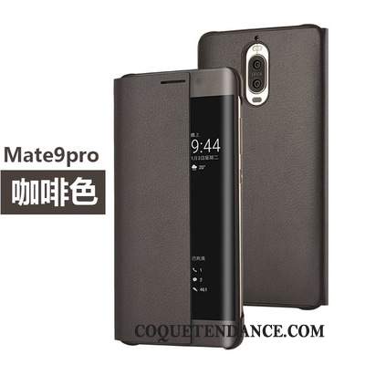 Huawei Mate 9 Pro Coque De Téléphone Incassable Or Étui En Cuir Clamshell