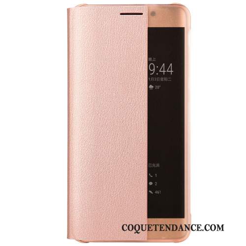 Huawei Mate 9 Pro Coque De Téléphone Étui Clamshell Rose Étui En Cuir