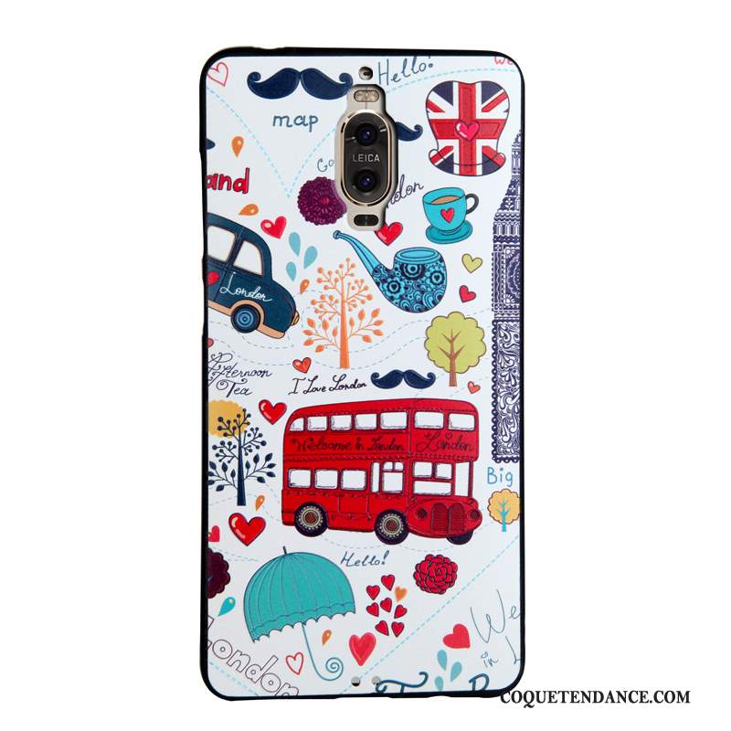 Huawei Mate 9 Pro Coque Ornements Suspendus Dessin Animé Étui Noir Silicone