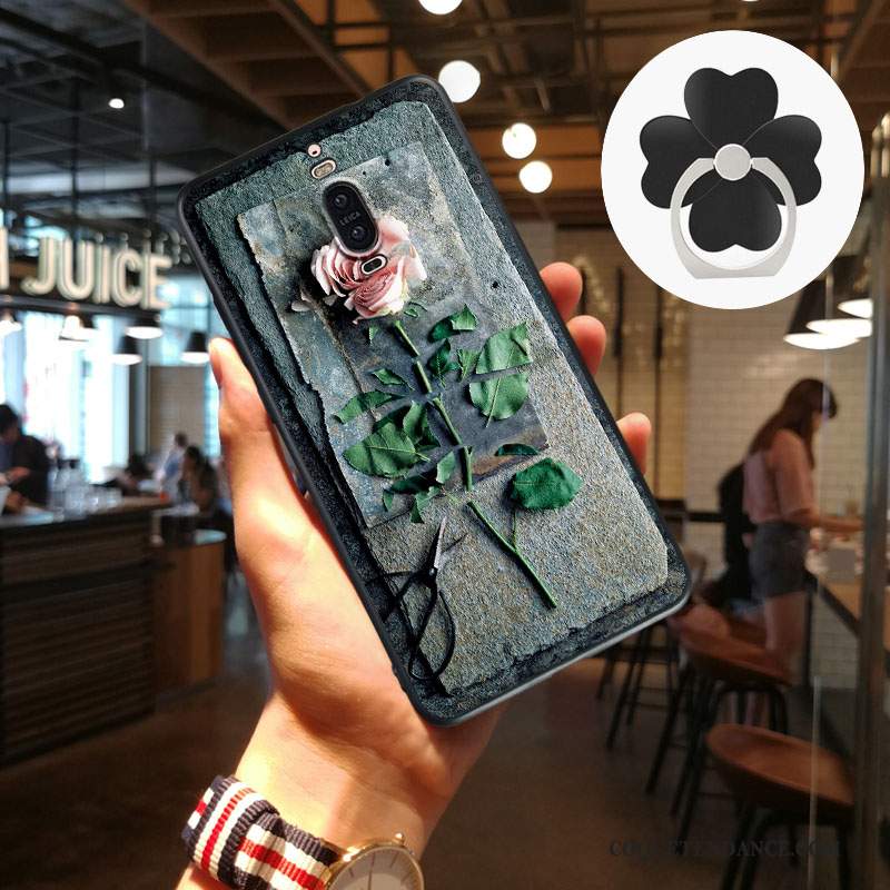 Huawei Mate 9 Pro Coque Silicone Étui Noir Gaufrage