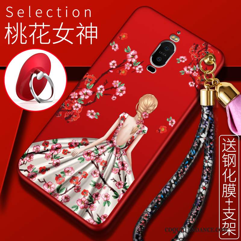 Huawei Mate 9 Pro Coque Tendance Protection Étui Rouge De Téléphone