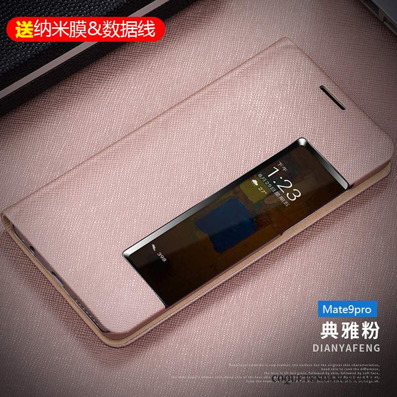 Huawei Mate 9 Pro Coque Étui En Cuir Clamshell Rose Incassable Tout Compris