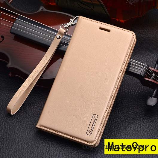 Huawei Mate 9 Pro Coque Étui En Cuir De Téléphone Cuir Véritable Noir Protection