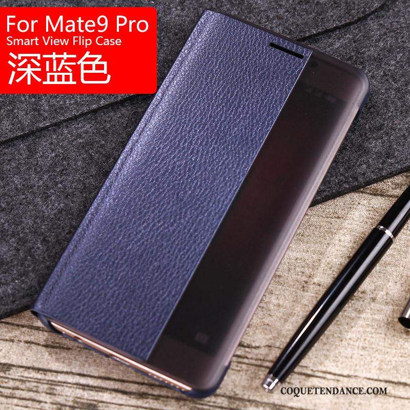 Huawei Mate 9 Pro Coque Étui Noir Étui En Cuir Clamshell Protection
