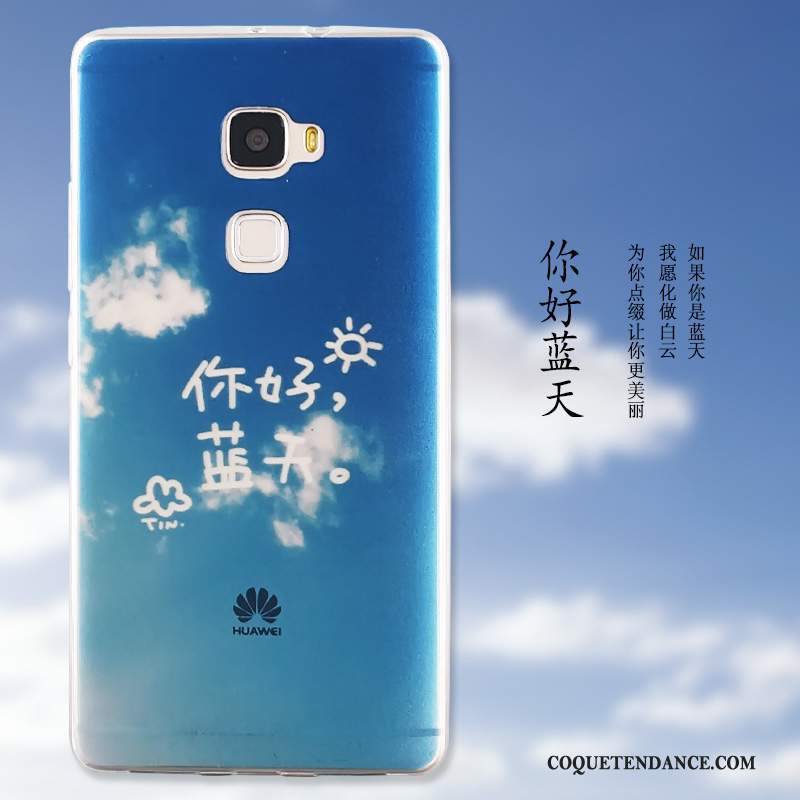 Huawei Mate S Coque Dessin Animé Peinture Silicone Bleu De Téléphone