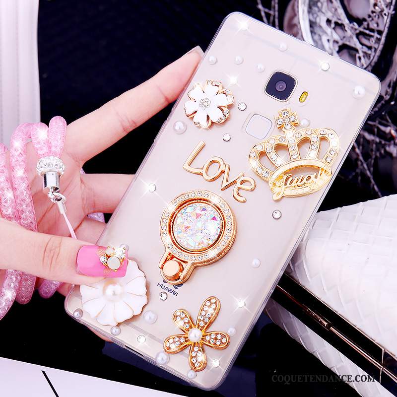 Huawei Mate S Coque Or Protection Tendance Fluide Doux Strass