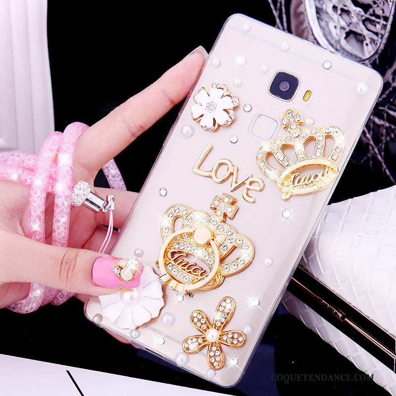 Huawei Mate S Coque Or Protection Tendance Fluide Doux Strass