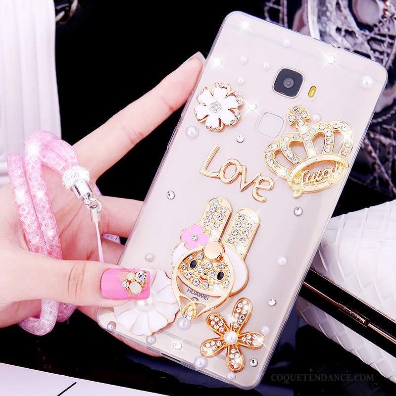 Huawei Mate S Coque Or Protection Tendance Fluide Doux Strass