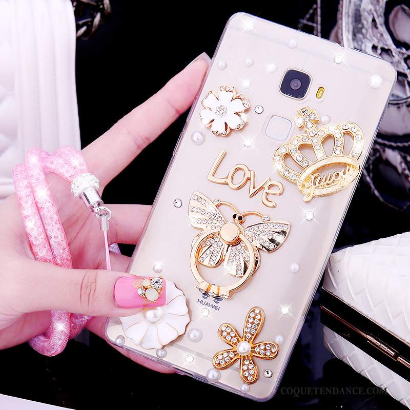 Huawei Mate S Coque Or Protection Tendance Fluide Doux Strass