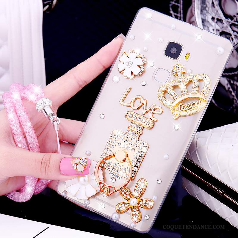 Huawei Mate S Coque Or Protection Tendance Fluide Doux Strass