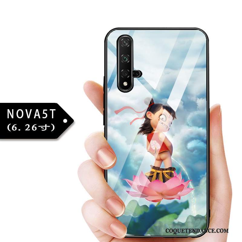 Huawei Nova 5t Coque Protection Tout Compris Verre Personnalisé Bleu