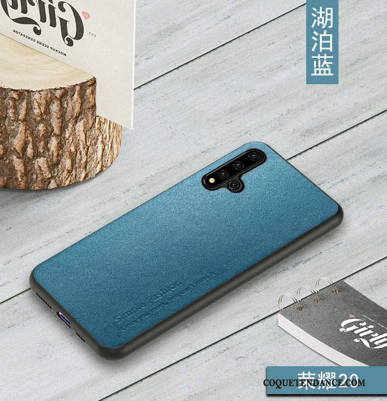 Huawei Nova 5t Coque Tout Compris Étui Bleu Cuir