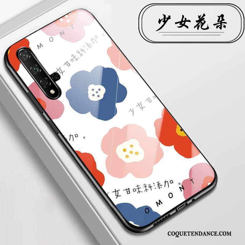 Huawei Nova 5t Coque Étui Fleurs De Téléphone Incassable Verre