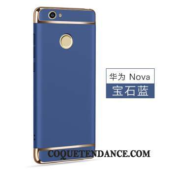 Huawei Nova Coque Bleu Marin Étui De Téléphone Incassable Pu