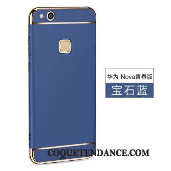 Huawei Nova Coque Bleu Marin Étui De Téléphone Incassable Pu