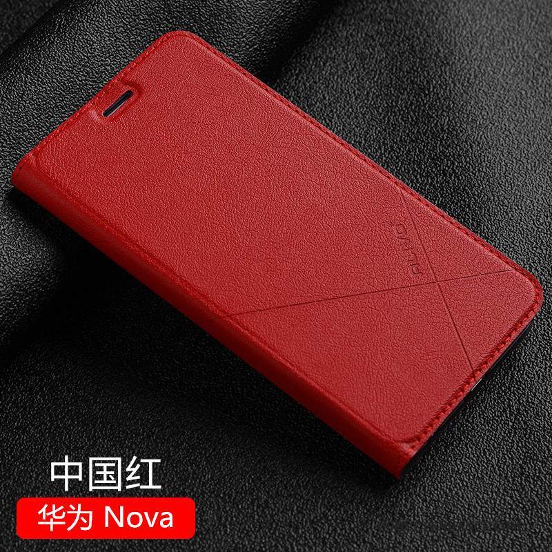 Huawei Nova Coque De Téléphone Clamshell Protection Noir Étui