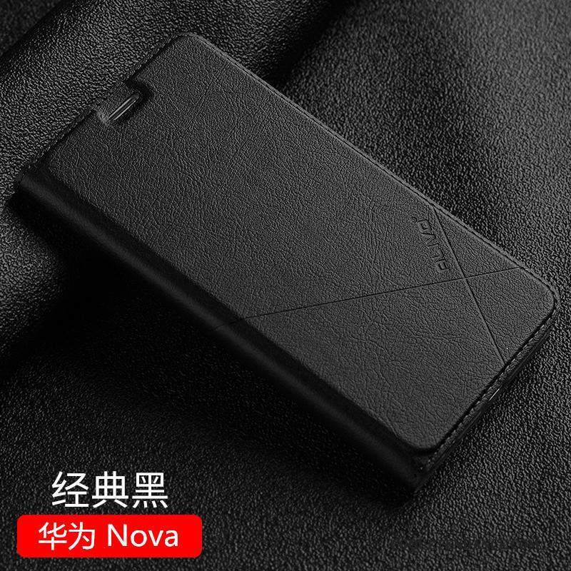 Huawei Nova Coque De Téléphone Clamshell Protection Noir Étui