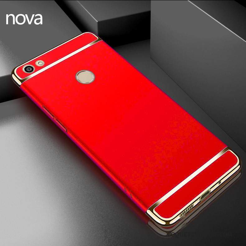 Huawei Nova Coque De Téléphone Tout Compris Rouge Délavé En Daim Incassable