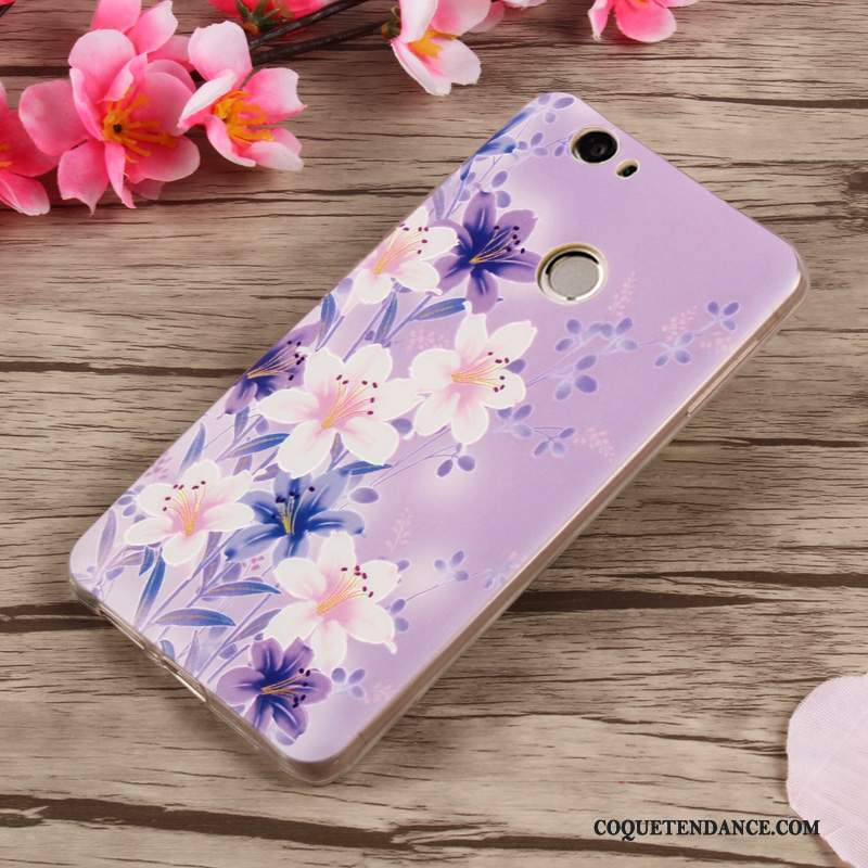 Huawei Nova Coque Gaufrage Protection Étui Violet