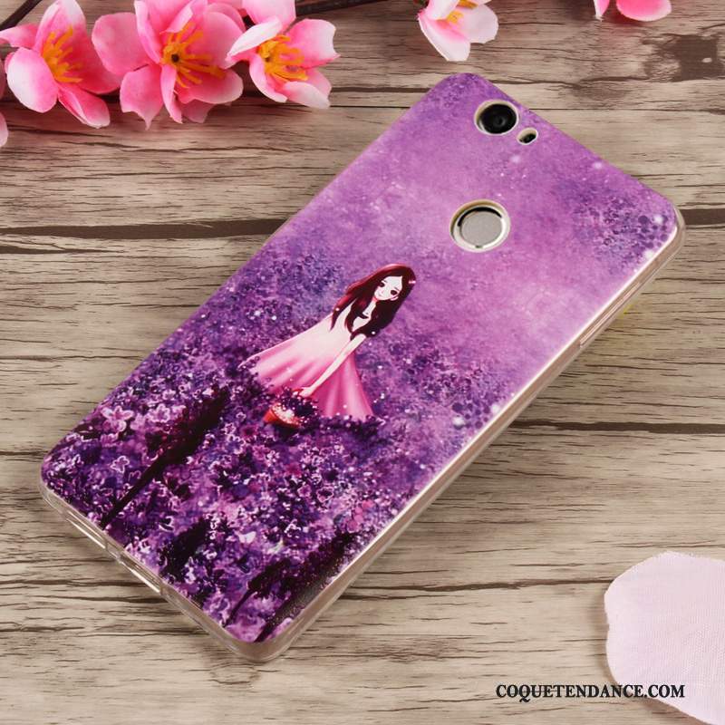 Huawei Nova Coque Gaufrage Protection Étui Violet