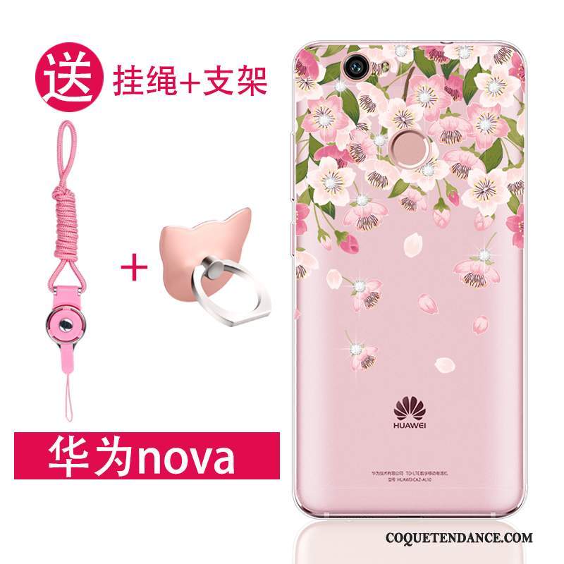 Huawei Nova Coque Jeunesse Fluide Doux Rose Silicone De Téléphone