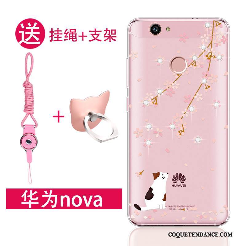 Huawei Nova Coque Jeunesse Fluide Doux Rose Silicone De Téléphone