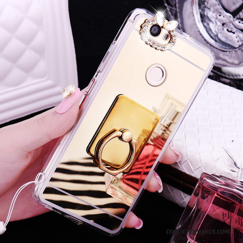 Huawei Nova Coque Miroir Silicone Ornements Suspendus De Téléphone Étui