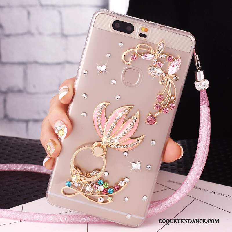 Huawei Nova Coque Ornements Suspendus Étui De Téléphone Bleu Strass