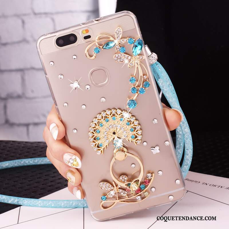 Huawei Nova Coque Ornements Suspendus Étui De Téléphone Bleu Strass