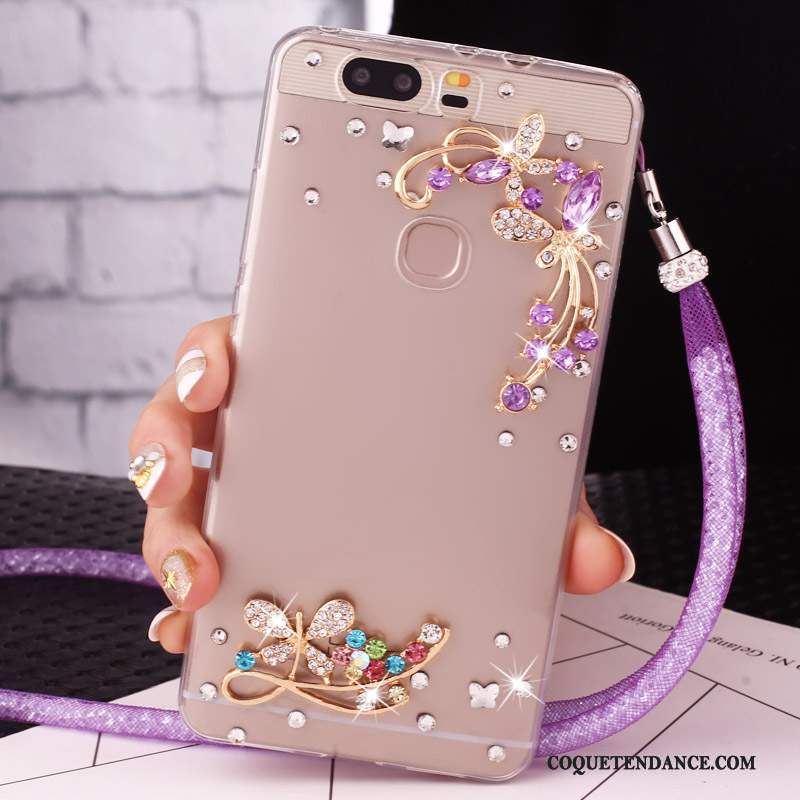 Huawei Nova Coque Ornements Suspendus Étui De Téléphone Bleu Strass