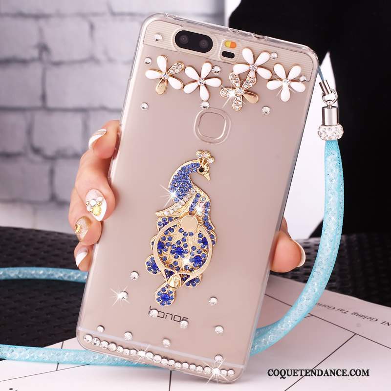 Huawei Nova Coque Ornements Suspendus Étui De Téléphone Bleu Strass