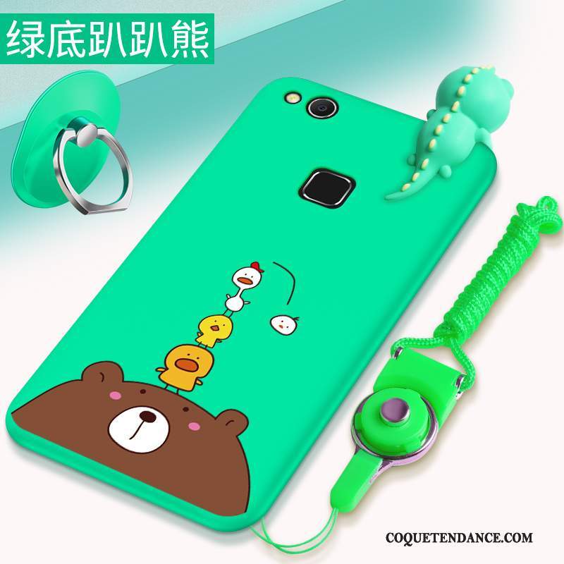 Huawei Nova Coque Ornements Suspendus Étui Vert Dessin Animé Silicone