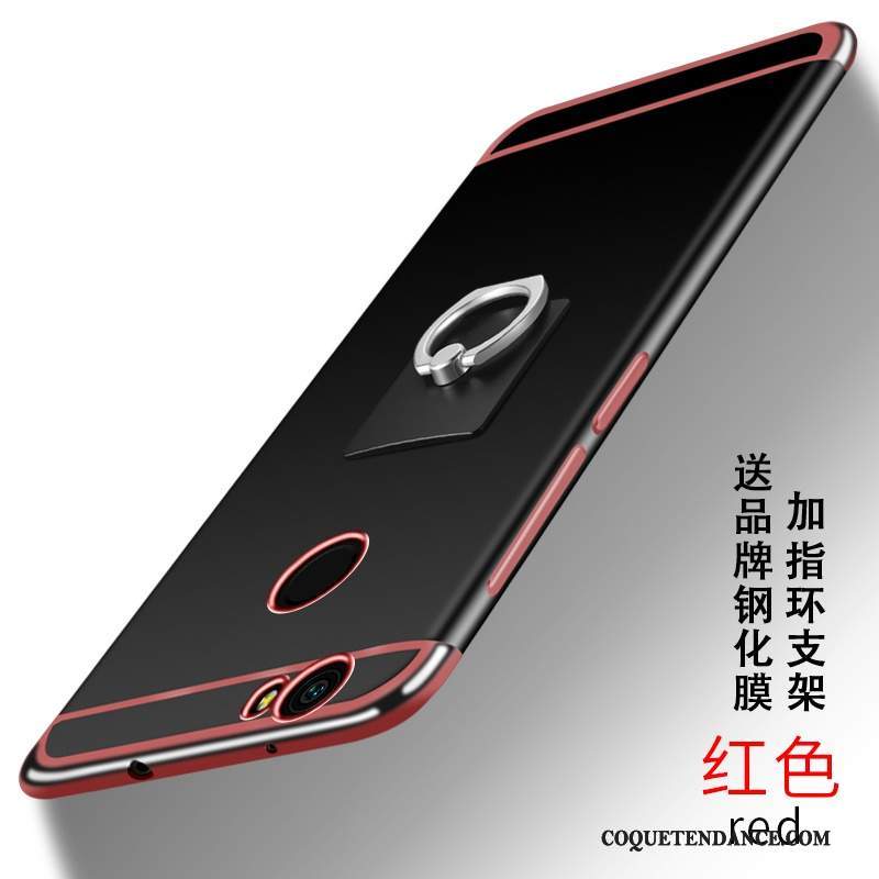 Huawei Nova Coque Protection De Téléphone Délavé En Daim Rouge Étui