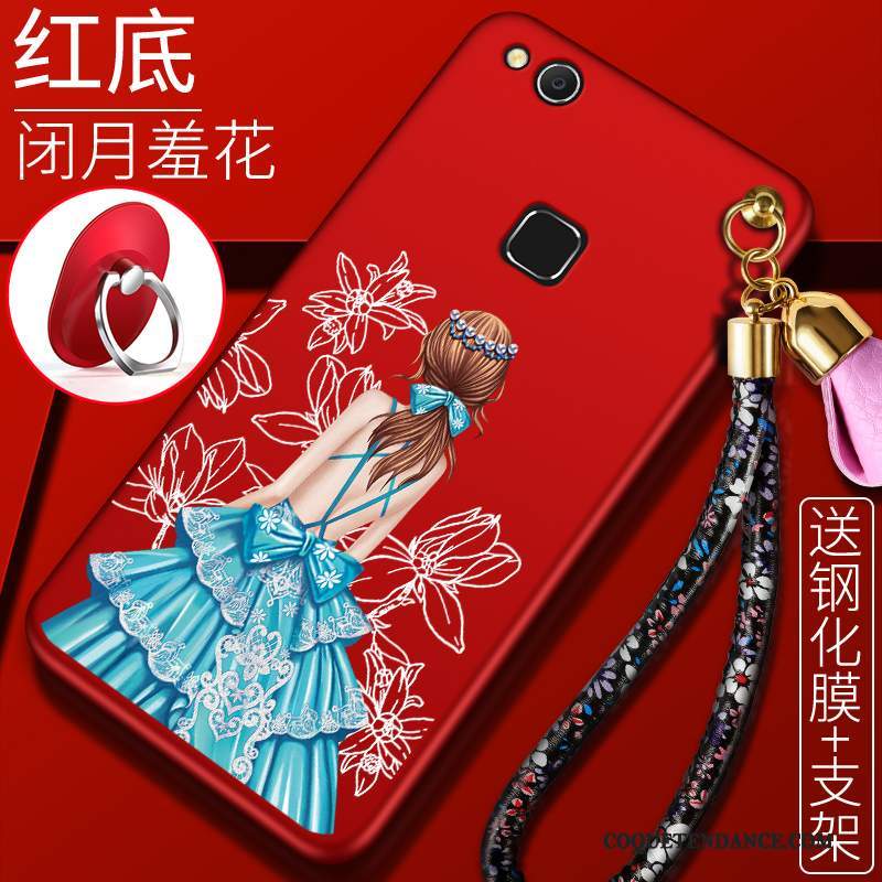 Huawei Nova Coque Silicone Étui Incassable Rouge Délavé En Daim