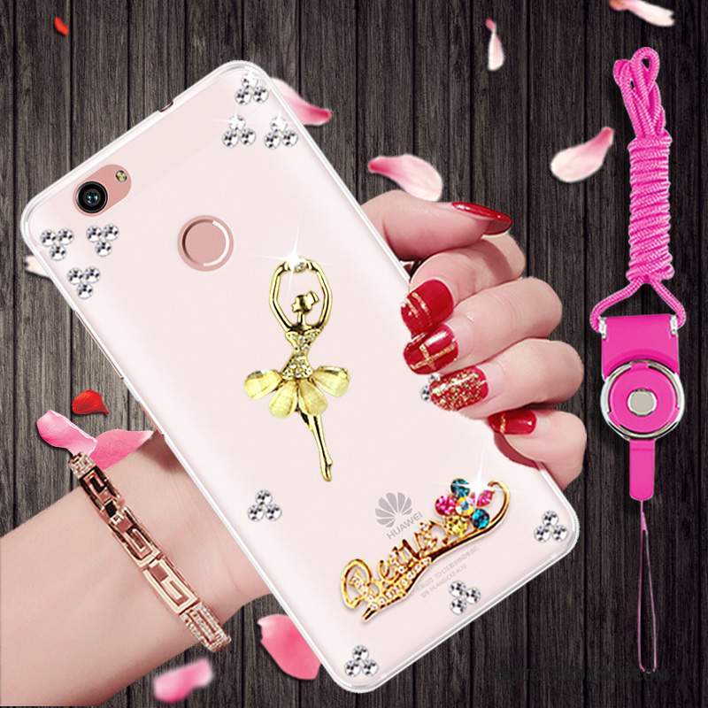 Huawei Nova Coque Strass De Téléphone Or Protection Étui