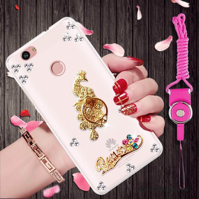 Huawei Nova Coque Strass De Téléphone Or Protection Étui