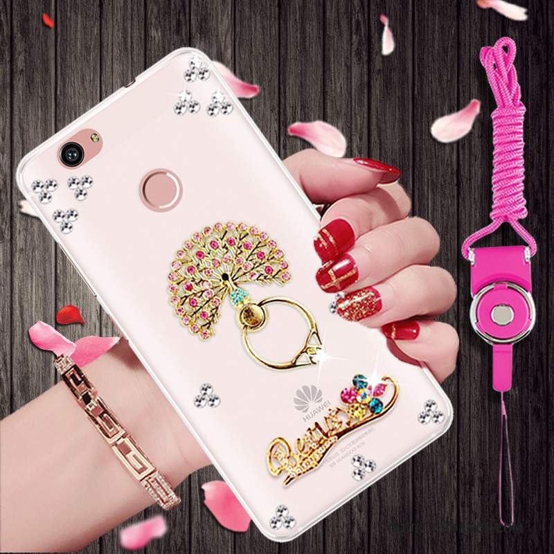 Huawei Nova Coque Strass De Téléphone Or Protection Étui