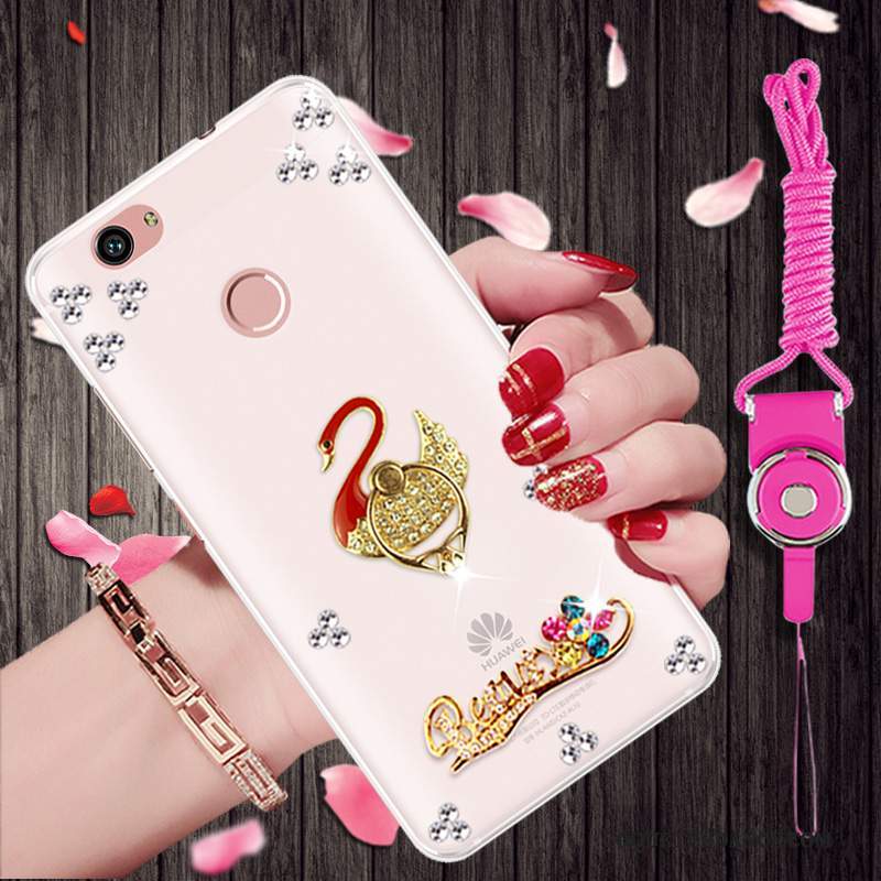 Huawei Nova Coque Strass De Téléphone Or Protection Étui