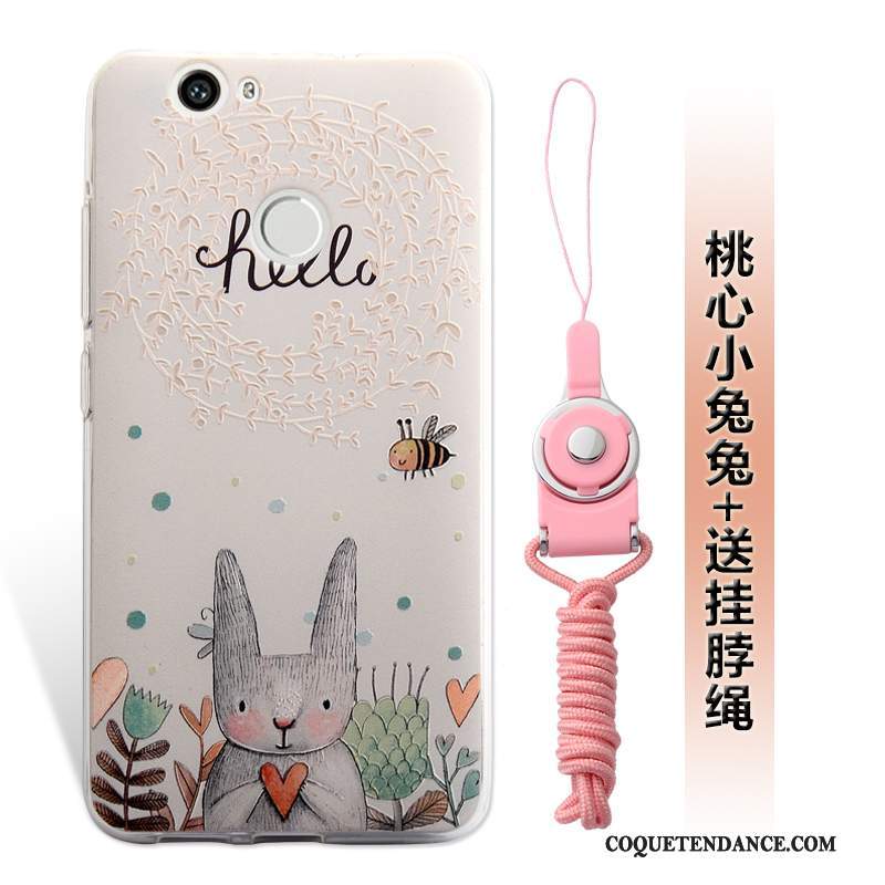 Huawei Nova Coque Étui Gaufrage Rose Ornements Suspendus