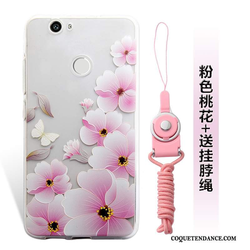 Huawei Nova Coque Étui Gaufrage Rose Ornements Suspendus